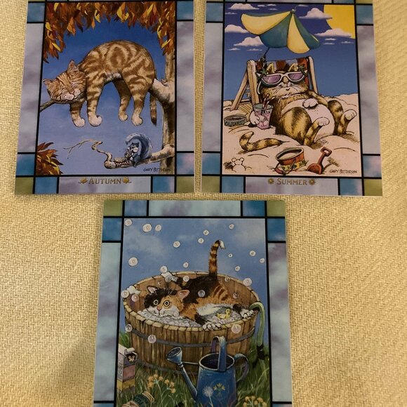 3 GARY PATTERSON ART ON GLASS PAINTINGS - Picture 1 of 5